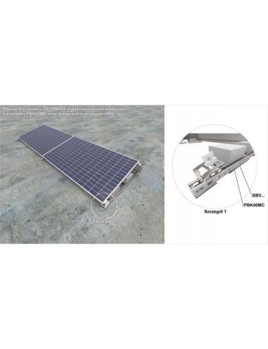 ELEMENT KONSTR.PANELI FOTOWOLT.PODSTAWA BALASTOWA H40mm L478,5mm STAL W POWLOCE MAGNELIS BAKS PBKD