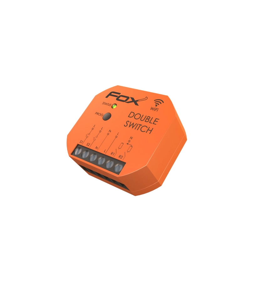 PRZEKAŹNIK DWUKANAŁOWY WI-FI 230V F&F WI-R2S2-P FOX PRZEKAŹNIK DWUKANAŁOWY WI-FI 230V F&F WI-R2S2-P FOX