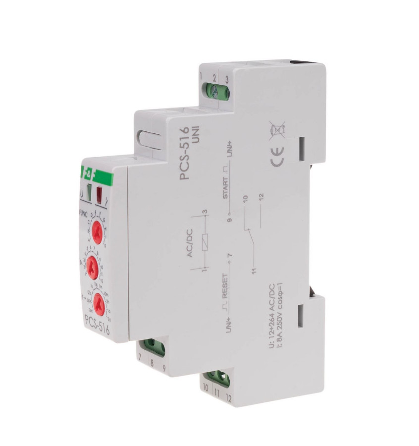 PRZEKAŹNIK CZASOWY WIELOFUNKCYJNY 0,1s-24h 12...264V AC-DC WYZW. NAP.ZASIL. 1szt. F&F