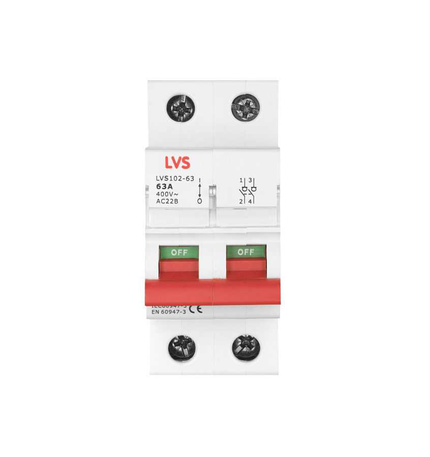 ROZŁĄCZNIK IZOLACYJNY MODUŁOWY 2P 63A 1szt. LVS