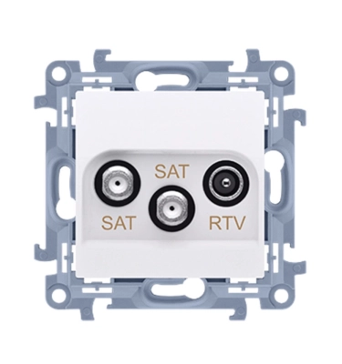 MECHANIZM GNIAZDA PT R-TV+SAT+SAT KOŃCOWE 1,5dB BIAŁY Z PLAKIETKĄ IP20 1szt. SIMON