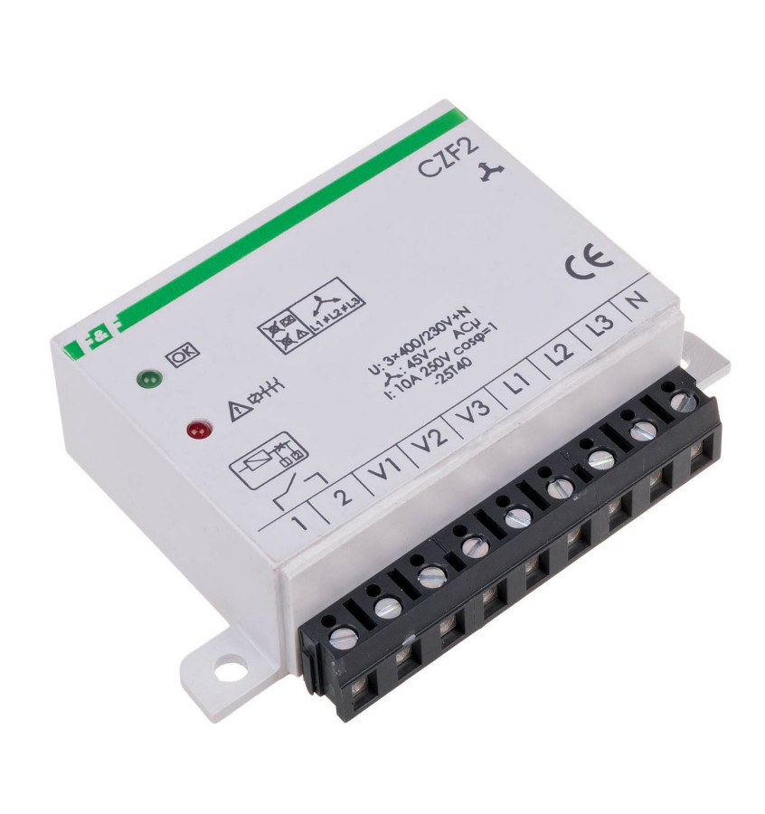 CZUJNIK ZANIKU I ASYMETRII FAZ 400V AC MOCOWANIE DO PODŁOŻA DWUSTRONNY 1szt. F&F