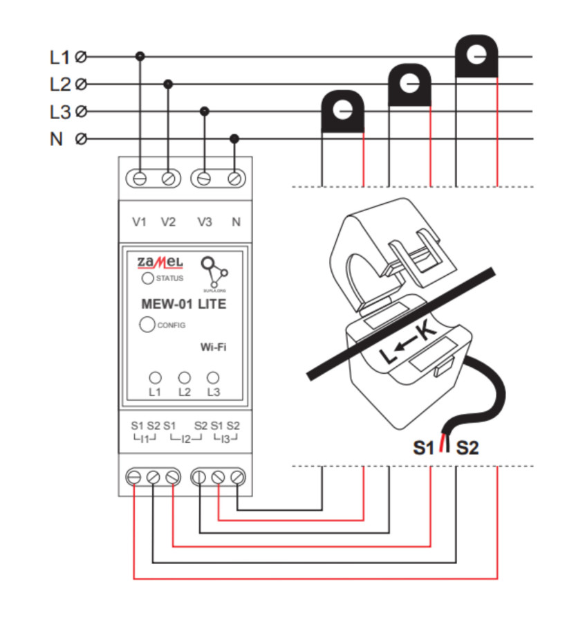 MONITOR ENERGII ELEKTRYCZNEJ WIFI 3F+N DWUKIERUNKOWY 1szt. ZAMEL