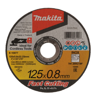 TARCZA TNĄCA DO METALU PŁASKA FI125mm-22mm (1opk25szt) 1szt. MAKITA