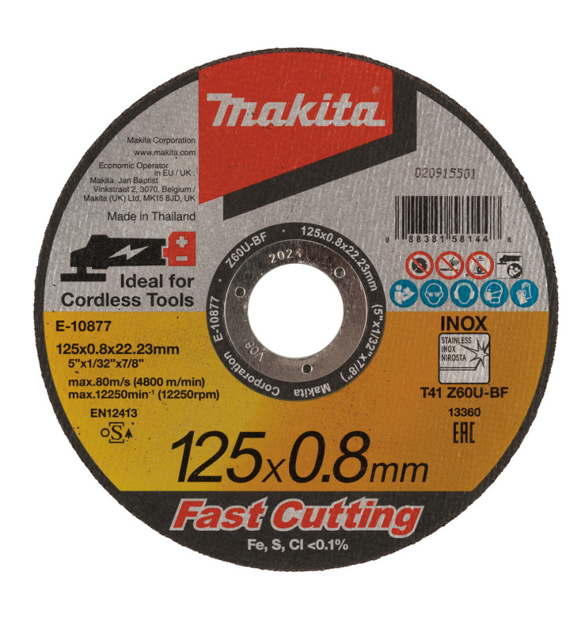 TARCZA TNĄCA DO METALU PŁASKA FI125mm-22mm (1opk25szt) 1szt. MAKITA