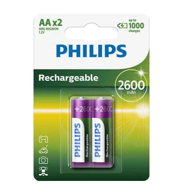 AKUMULATOR Ni-Mh AA (R6) 2600mAh 1,2V DC PHILIPS R6B2A2