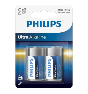 BATERIA ALKALICZNA C (R14) 1,5V DC BLISTER2SZT PHILIPS