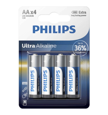 BATERIA ALKALICZNA AA (R6) 1,5V DC BLISTER4SZT PHILIPS