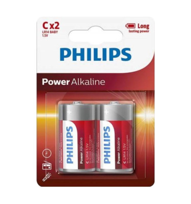 BATERIA ALKALICZNA C (R14) 1,5V DC BLISTER2SZT PHILIPS