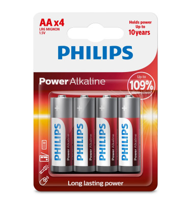 BATERIA ALKALICZNA AA (R6) 1,5V DC BLISTER4SZT PHILIPS