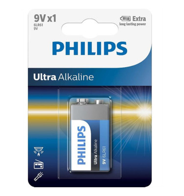 BATERIA ALKALICZNA 6LR61 9V DC PHILIPS 6LR61E1B/10 ULTR