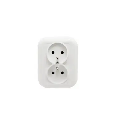GNIAZDO NT 2x 2P+Z BIAŁY IP20 ABEX NT-6F BIAŁY   FAN