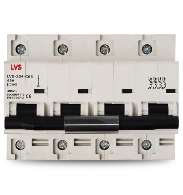 WYŁĄCZNIK NADPRĄDOWY 4P C 63A 10KA LVS LVS-204-C63